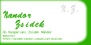 nandor zsidek business card